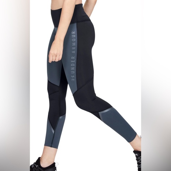Under Armour cold gear black & dark grey high rise compression leggings size S - Picture 1 of 10